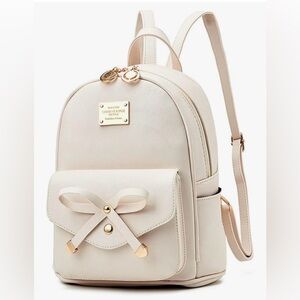I IHAYNER, NWOT - Bowknot Mini Backpack in Beige